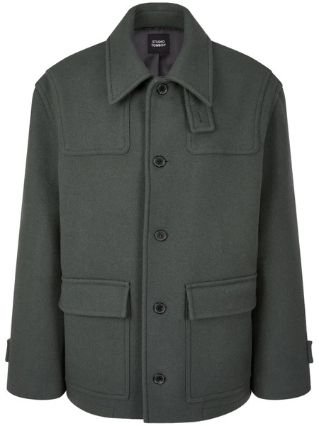  Tomboy Non-toggle Duffle Coat - Green 