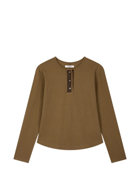  Tomboy Ribbed Top - Brown 