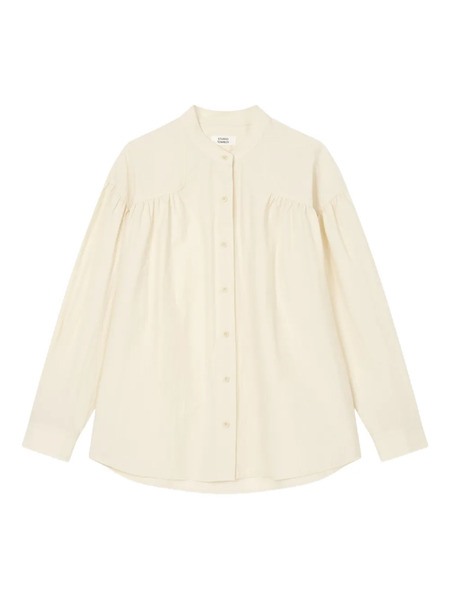  Tomboy Shirred-detail Blouse - Neutrals 