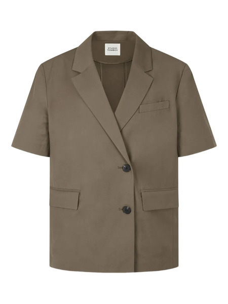  Tomboy Short-sleeve Blazer - Brown 
