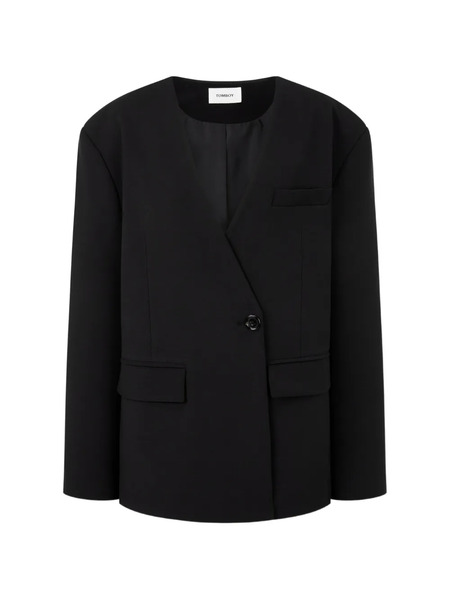  Tomboy Single-button Blazer - Black 
