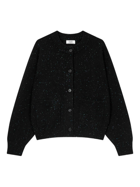  Tomboy Speckled-effect Pocket Cardigan - Black 