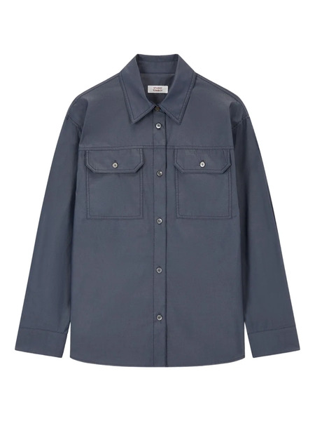  Tomboy Utility-pockets Shirt - Blue 