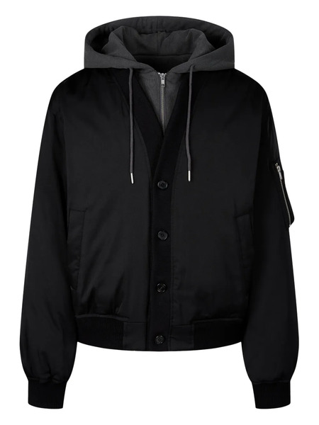  Tomboy V-neck Bomber Jacket - Black 
