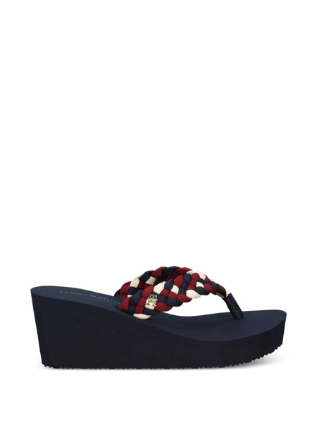  Tommy Hilfiger Braided Wedge Slides - Red 