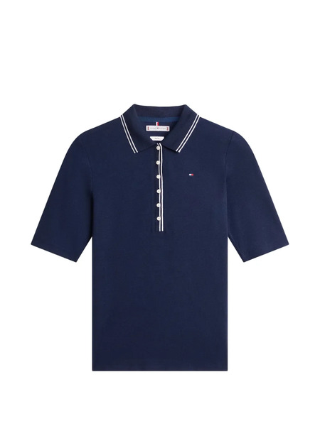  Tommy Hilfiger Button-placket Polo Top - Blue 