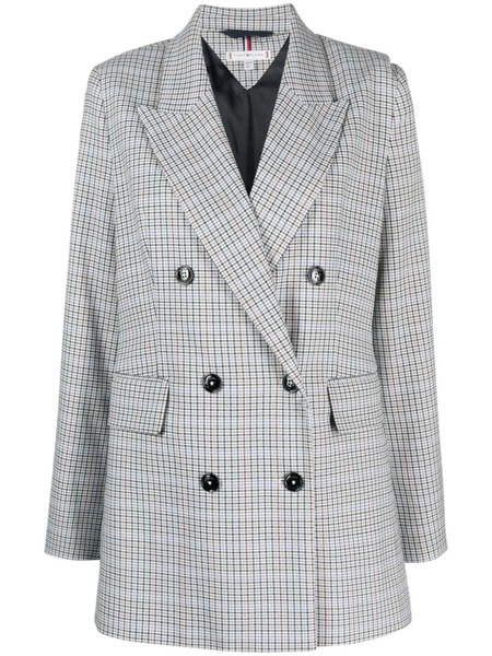  Tommy Hilfiger Checked Double-breasted Blazer - Blue 