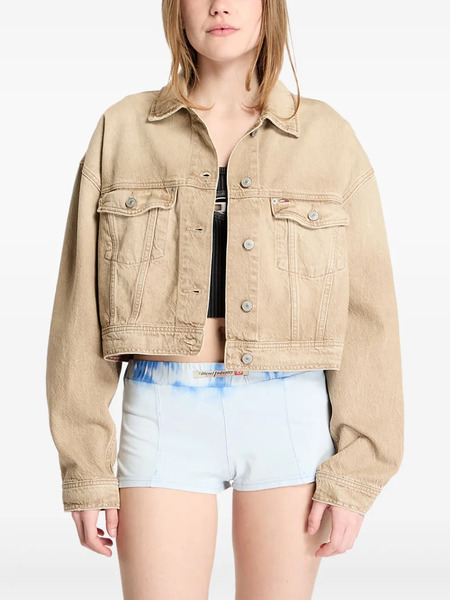  Tommy Hilfiger Cotton Cropped Jacket - Neutrals 