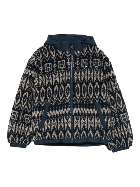  Tommy Hilfiger Junior Hooded Patterned Jacket - Blue 