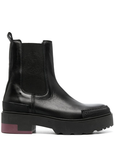  Tommy Hilfiger Leather Ankle Boots - Black 
