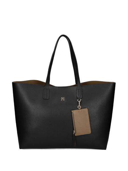  Tommy Hilfiger Logo Charm Tote Bag - Black 