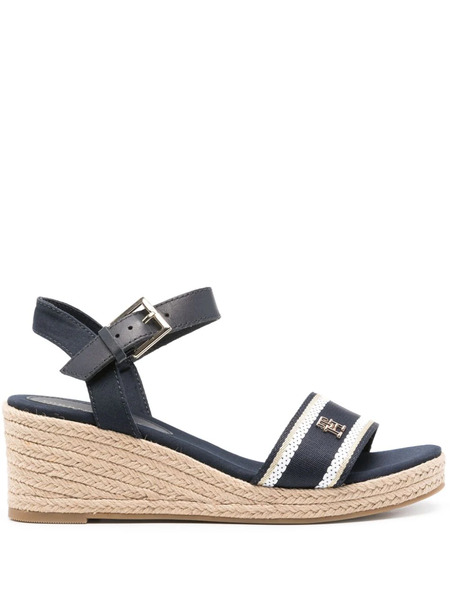  Tommy Hilfiger 65mm Th-plaque Wedge Espadrilles - Blue 