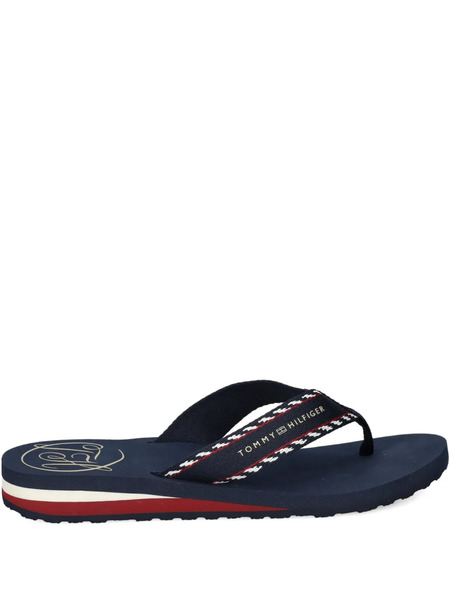  Tommy Hilfiger Patterned-strap Flip-flops - Blue 