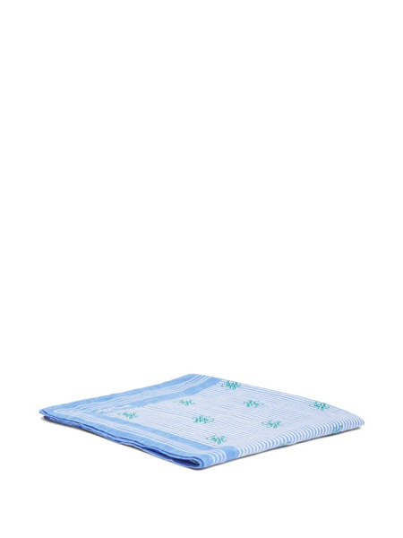 Tommy Hilfiger Striped Logo-print Scarf - Blue 
