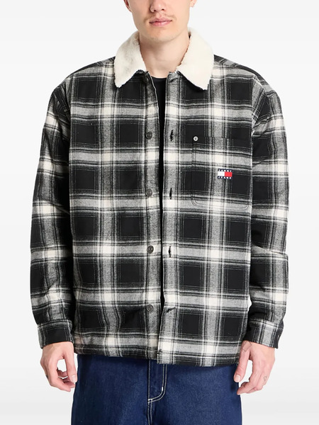  Tommy Jeans Checkered Shirt Jacket - Black 