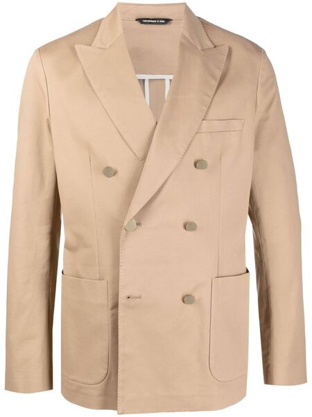  Tonello Double-breasted Fitted Blazer - Neutrals 