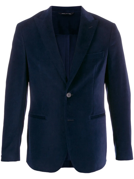  Tonello Slim Fit Velvet Blazer - Blue 