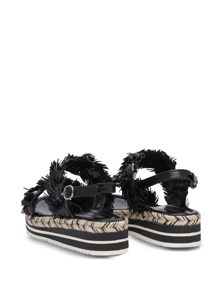  Toni Pons Fringed Platform Sandals - Black 