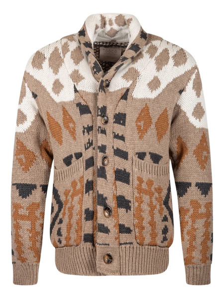  Tooco Button V-neck Cardigan - Neutrals 