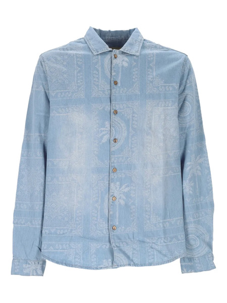  Tooco Patterned Buttoned Shirt - Blue 