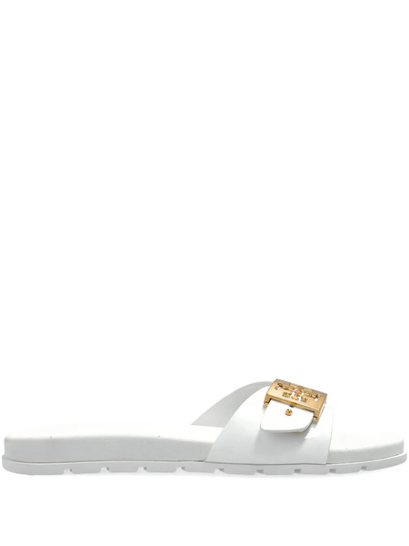  Tory Burch Buckle Slides - White 
