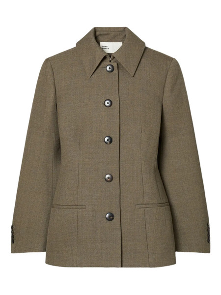  Tory Burch Button Wool Jacket - Brown 