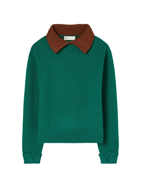  Tory Burch Collared Sweater - Green 