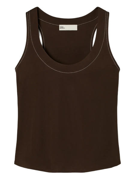  Tory Burch Contrast-stitched Tank Top - Brown 