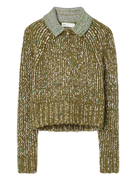  Tory Burch Contrasting-collar Sweater - Green 