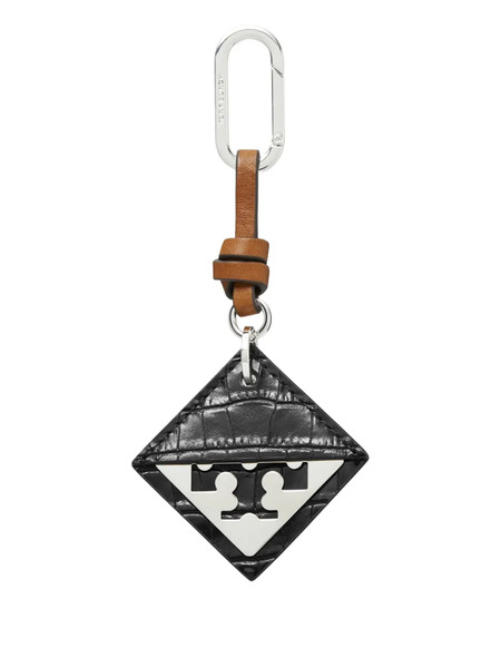  Tory Burch Crocodile-embossed Logo-detail Keyring - Black 