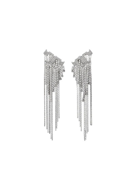  Tory Burch Crystal Logo Earring - Silver 
