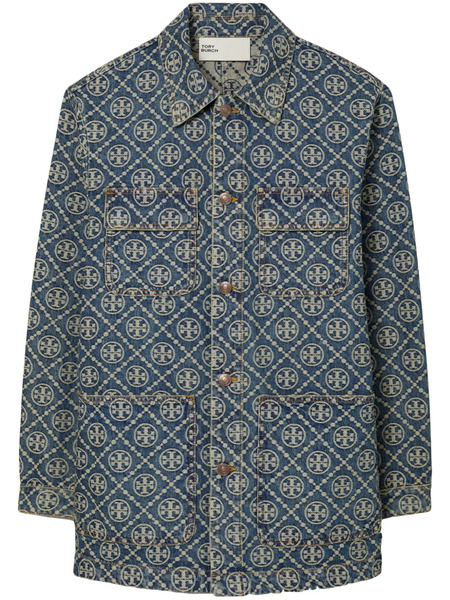  Tory Burch Denim Cargo Jacket - Blue 