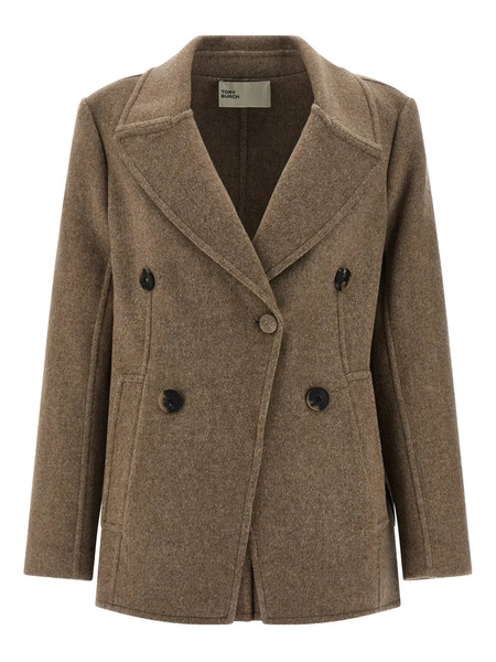  Tory Burch Double-breasted Lapel-collar Jacket - Neutrals 
