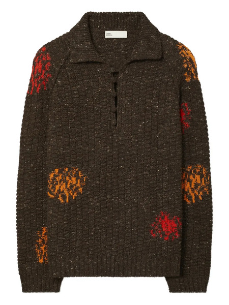  Tory Burch Embroidery-detail Sweater - Brown 