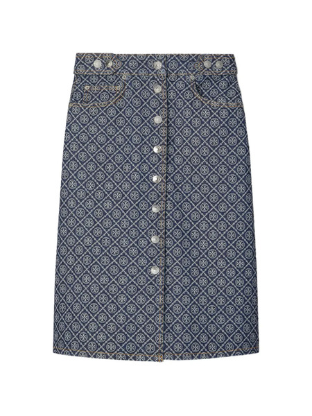 Tory Burch Flared Buttoned Skirt - Blue 