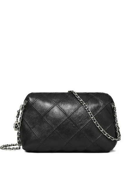  Tory Burch Fleming Quilted Mini Bag - Black 