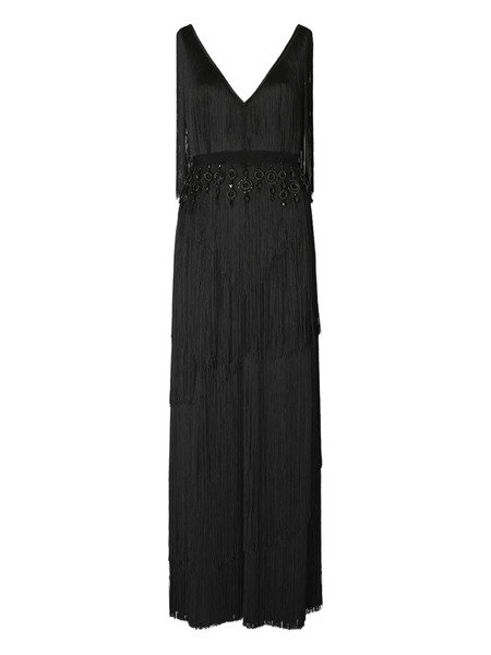  Tory Burch Fringed Maxi Dress - Black 