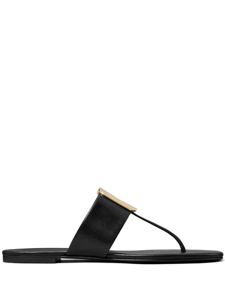  Tory Burch Georgia Logo-debossed Flip Flops - Black 