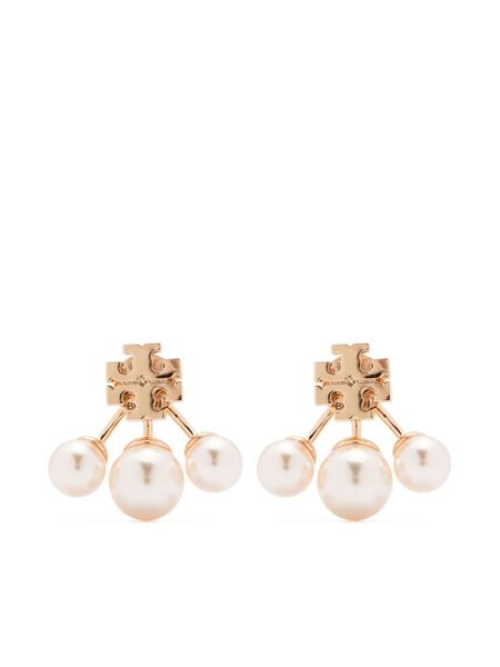  Tory Burch Kira Pearl Front-back Earrings - Gold 