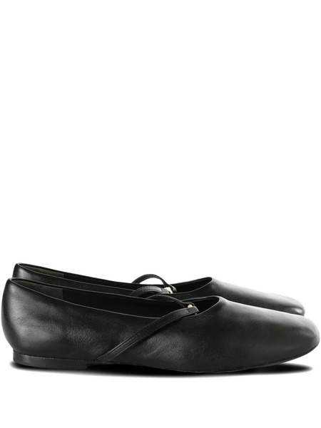 Tory Burch Leather Ballet Flats - Black 