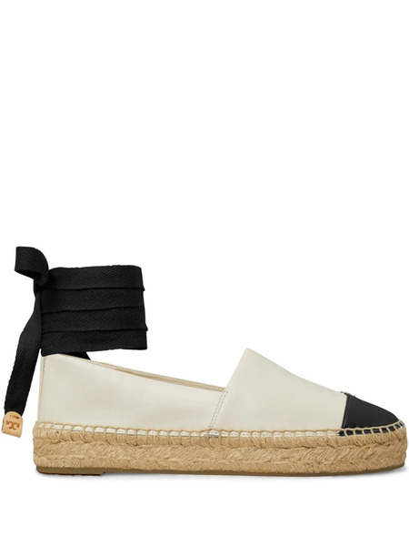  Tory Burch Leather Espadrilles - Neutrals 