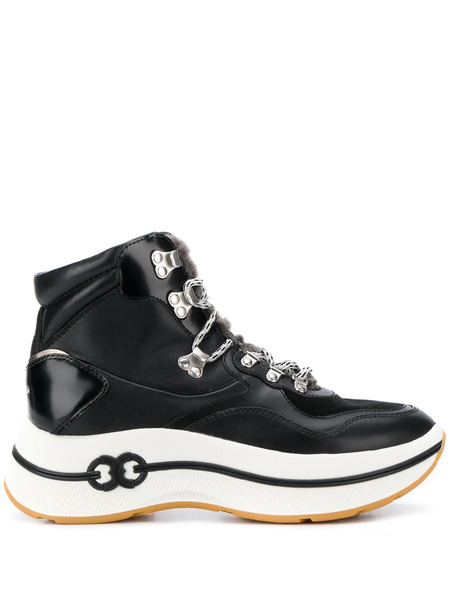  Tory Burch Leather High-top Sneakers - Black 