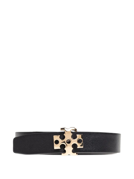  Tory Burch Logo-buckle Leather Belt - 001 Black 