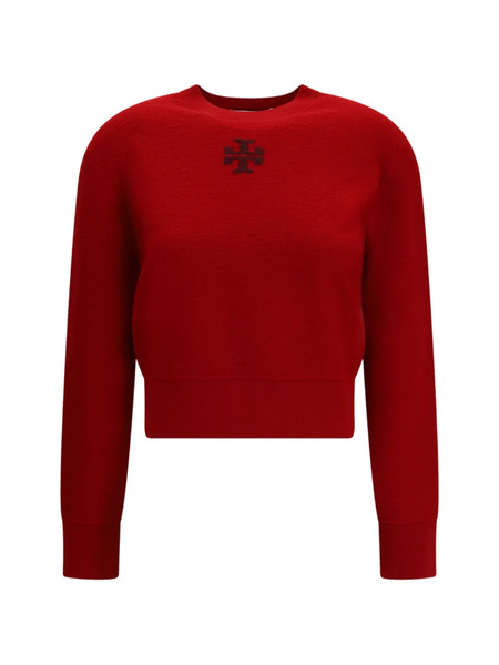  Tory Burch Logo Crew-neck Sweater - Red 