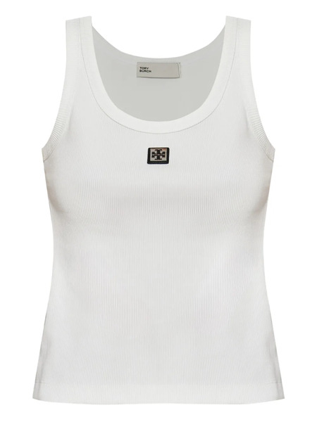  Tory Burch Logo-patch Tank Top - White 