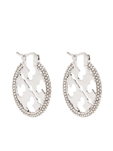  Tory Burch Logo Round Earrings - Grey 