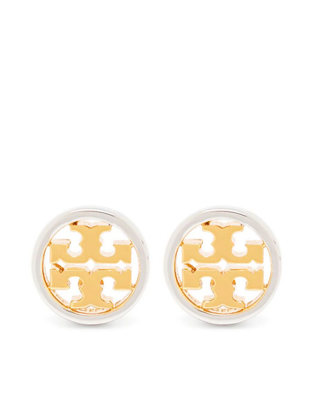  Tory Burch Miller Logo-stud Earrings - Gold 
