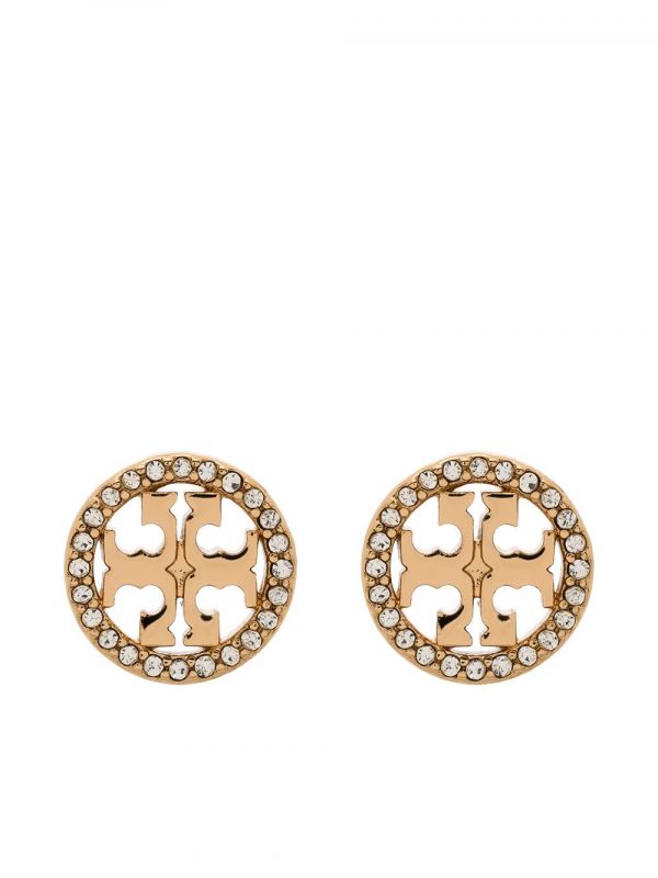  Tory Burch Miller Pavé Stud Earrings - Gold 