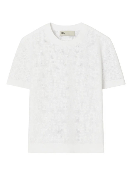  Tory Burch Patterned Short-sleeve Top - White 