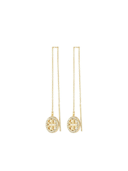  Tory Burch Pavé Threader Earrings - Gold 